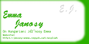 emma janosy business card